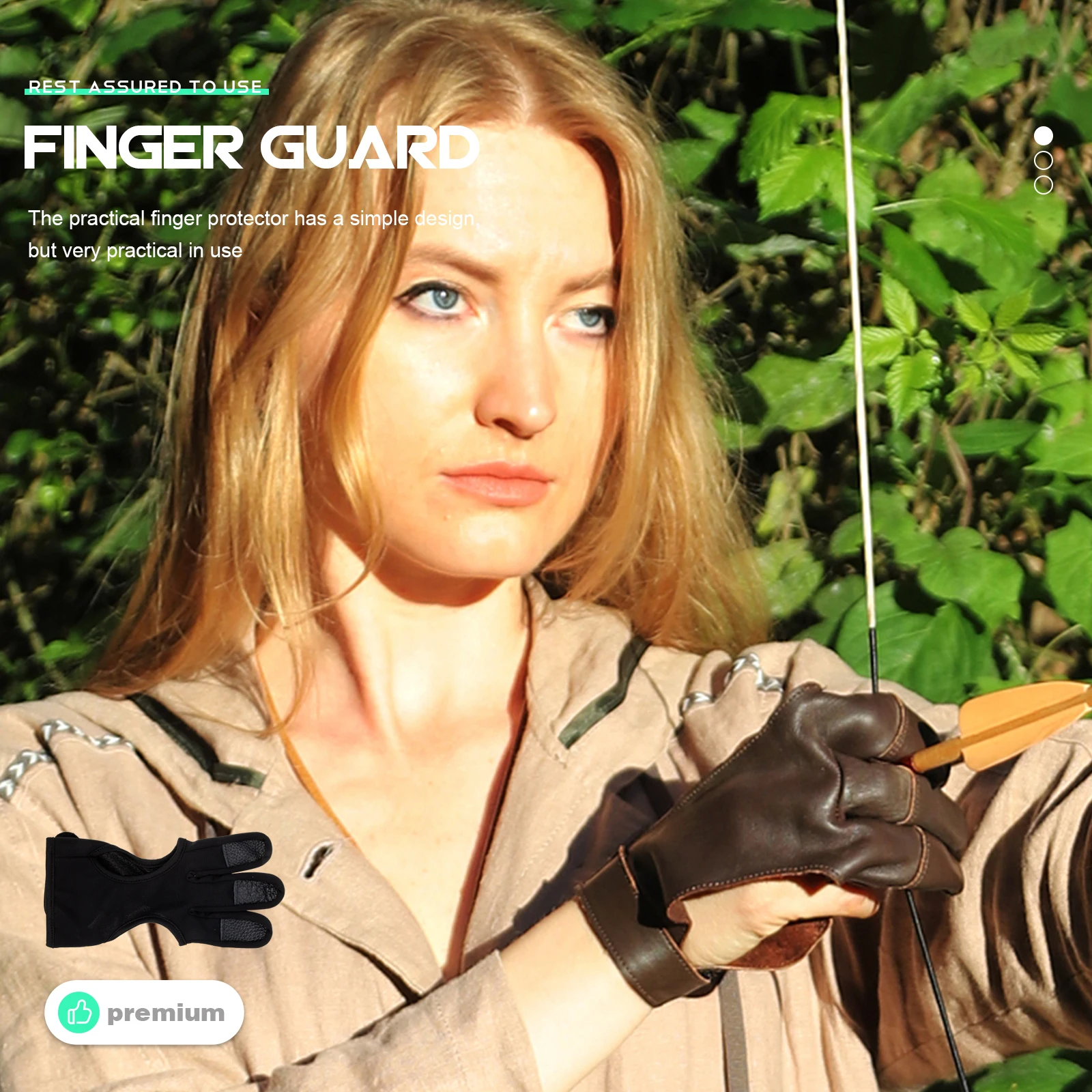 

1 Pcs Professional Archery Glove Wear-Resistant Finger Protector Durable Shooting Accessory