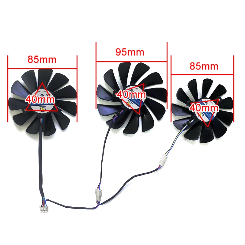 3PCS 85MM 95MM CF1010U12S DC12V 0.45A Cooler Fan Replacement For XFX AMD RX 5700 5800 5900XT RX5700 RX5800 Graphics Card Fan