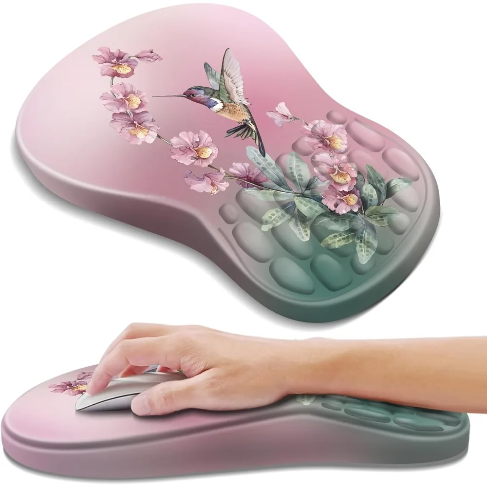 Ergonomic Mouse Pad with Wrist Rest - Memory Foam Support for Carpal Tunnel Relief and Non-Slip Base for Gaming and Office Use