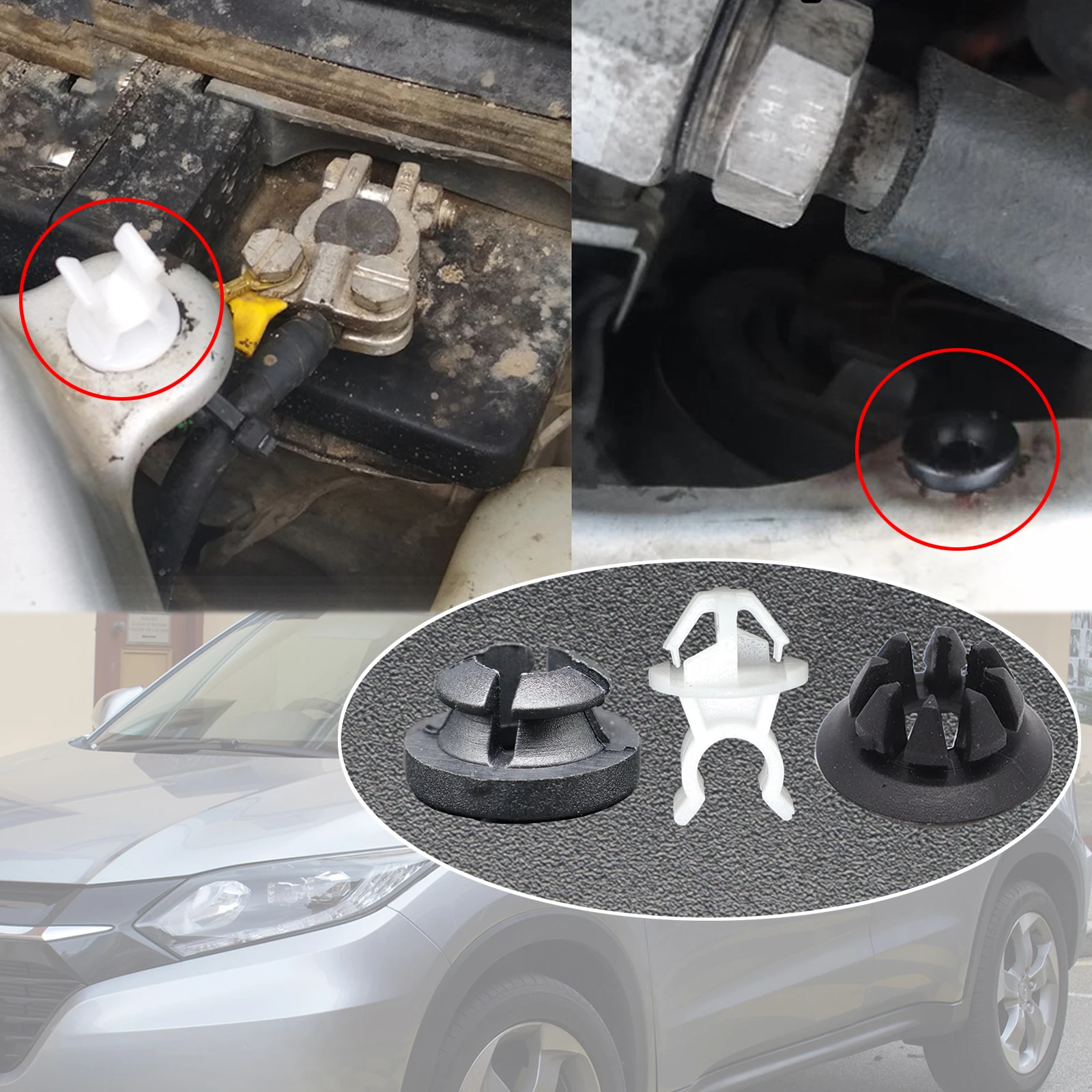 Pour Honda Civic 2001 - 2004 2005 HR-V 2014-2020 S2000 2000-2009 Capot Avant De Voiture Capot plus récent Support Oeillet Pince Attache Clips