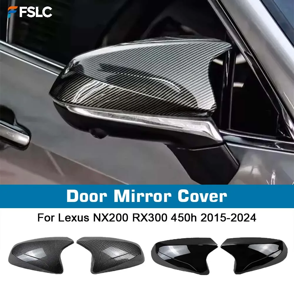 ⭐Genuine⭐ Protective Cover Door Mirror Cover For LeXus NX200 RX300 450h 2015-2024 Carbon Fiber Glossy Black Rearview Accessories