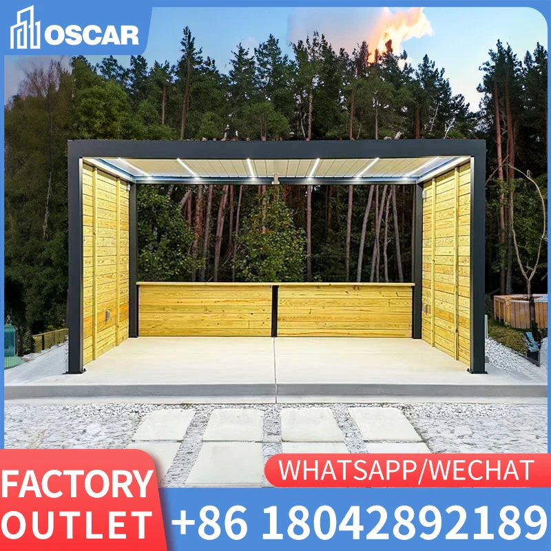 

Outdoor Customized Electric Aluminum Pavilion With Waterproof Louvers, Biological Cclimate Aluminum Greenhouse Easily Assembled