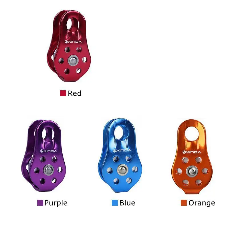 20KN Aluminum Alloy Fixed Single-Sheaved Pulley, Rock Climbing Outdoor Pulley with High Static Tension for Mountaineering