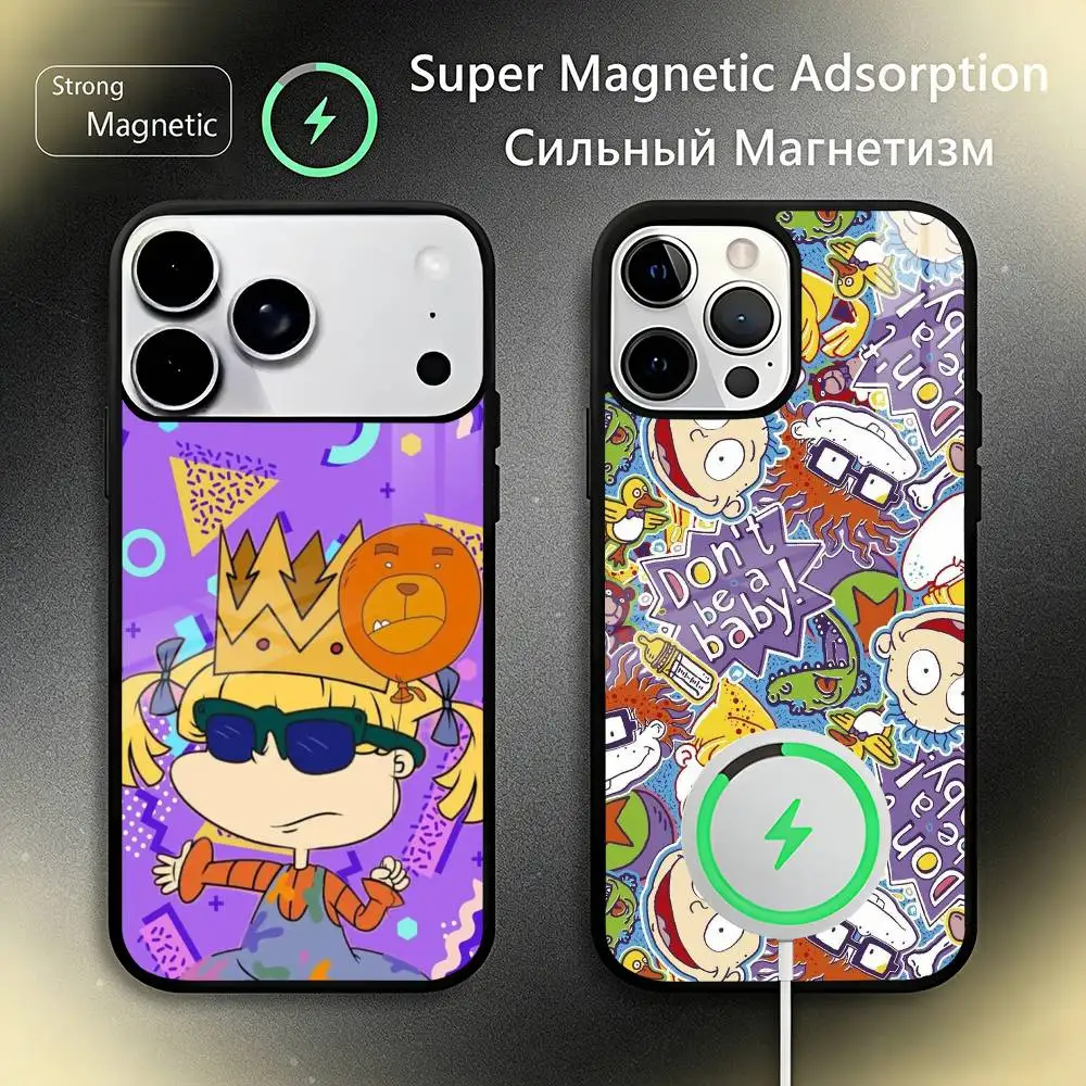 

Movie R-Rugrats Cartoon Reptar Phone Case For IPhone17 16 15 14 13 12 11 Plus Pro Max Plus Wireless Charger Cover Funda