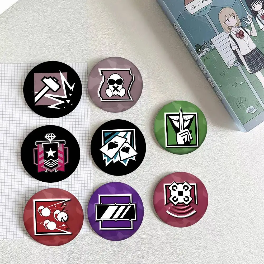 R-Rainbow Six Siege Game Round Badge Kreative Brosche Kleidung Rucksack Accessoires Anstecknadel