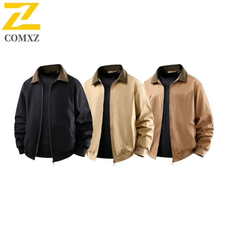 

COMXZ Men Chaqueta 2025 Anti Wrinkle Lightweight Outdoor Jogging Travel Outdoor Camping Jacket Autumn Trendy Jacket with No Hood