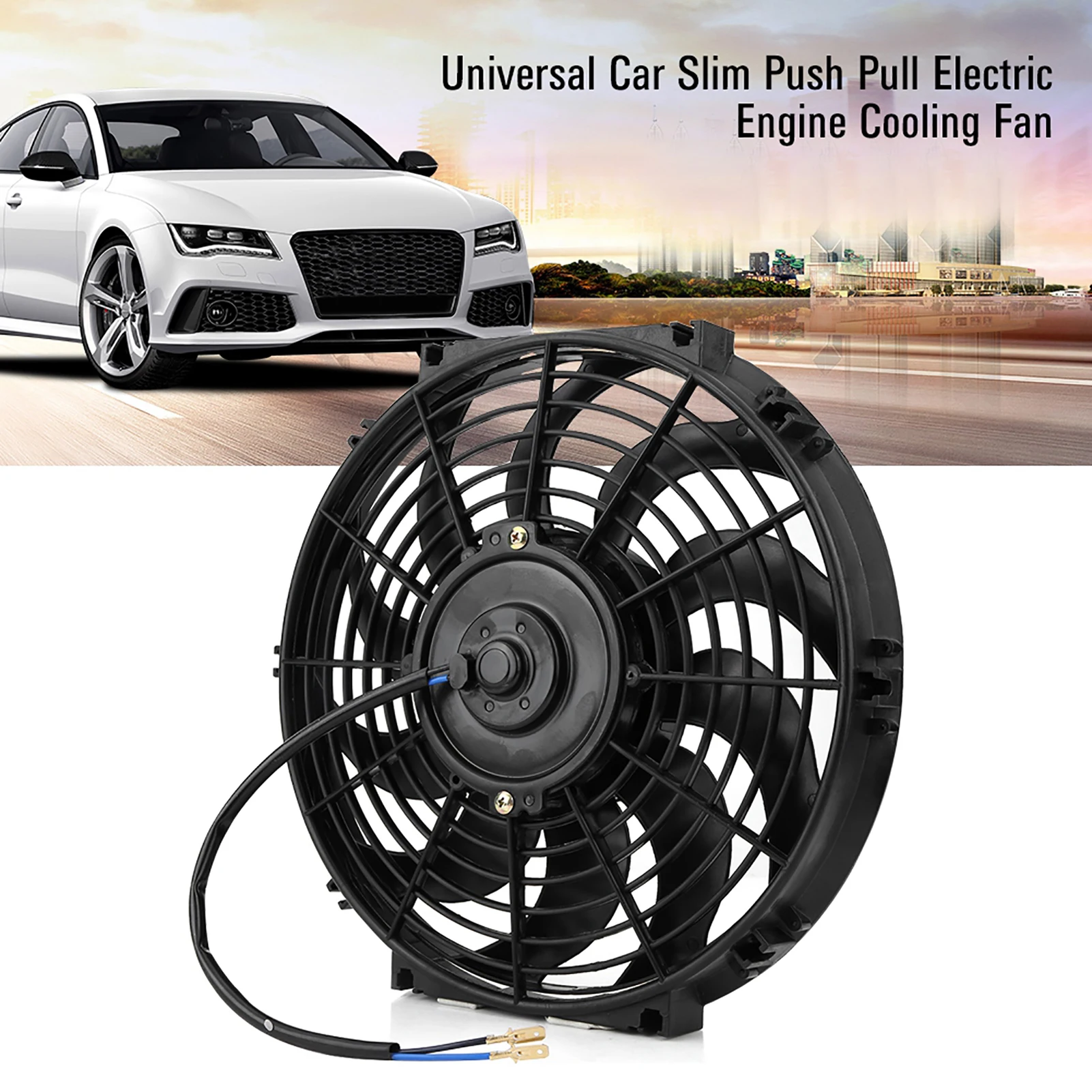 

12 Inch Car Slim Push Pull Electric Engine Cooling Fan 12V with Mounting Kit Engine Cooling Fan Push Pull Cooling Fan