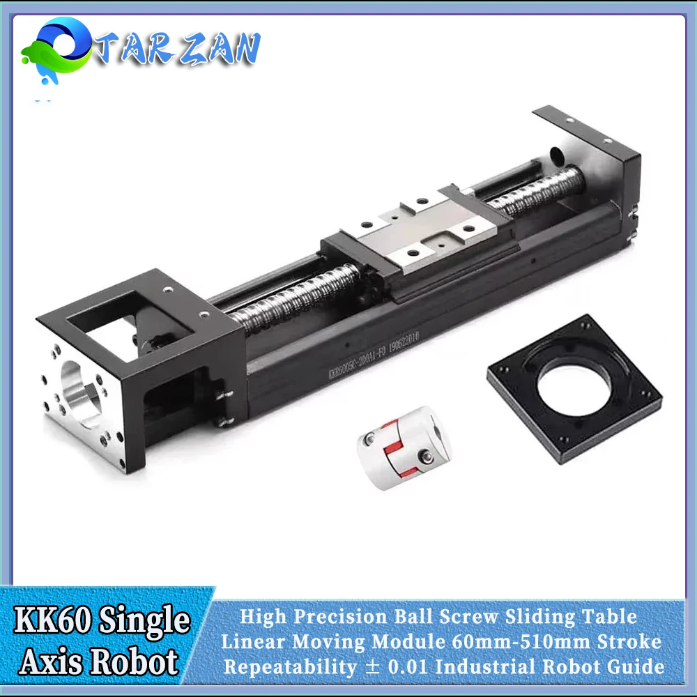 High Precision Ball Screw Sliding table KK60 Linear Moving Module 60mm-510mm Stroke Repeatability ± 0.01 Industrial Robot Guide