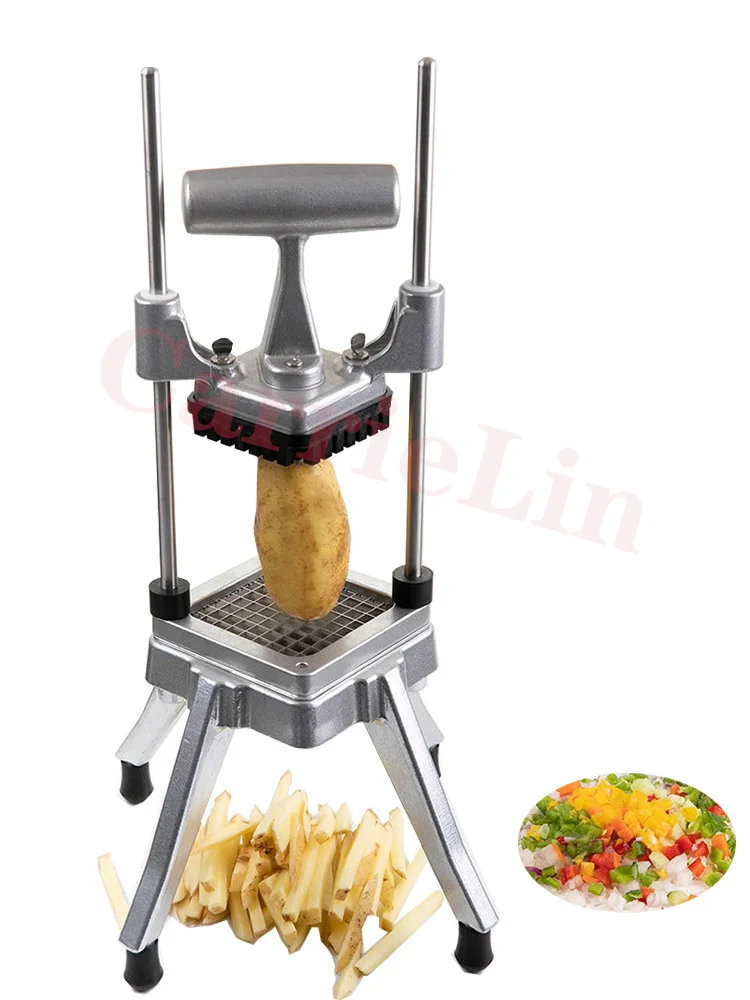 Cortador comercial de patatas fritas de acero inoxidable, rebanador de tiras de patatas, máquinas cortadoras de verduras, cortador de patatas fritas y frutas