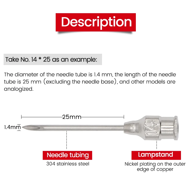 10/20/30/50ml Transparent Syringes Adjustable Dose Vaccine Injection with 304 Stainless Steel Needle Farm Livestock Dispensing