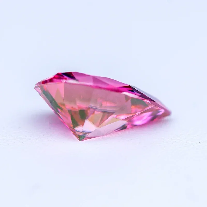 Moissanit-Edelstein, Birnenförmiger Schliff, Rosa Farbe, Laborgezüchteter Diamant, DIY-Ring, Halskette, Ohrringe, Hauptmaterialien mit Zertifikat – Detail 3