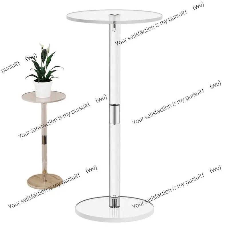 

ZOCI-Acrylic Table Clear Small Round End Table For Drinks Modern Living Room Side