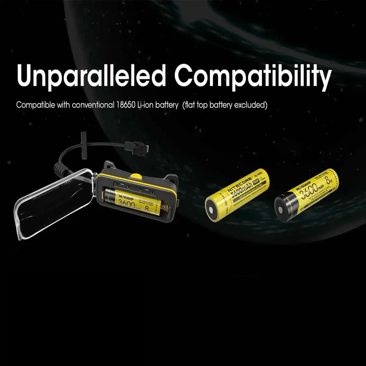 NITECORE 18650 익스텐션 배터리 케이스 18650 배터리 충전기, NU40 NU43 NU50 NU53 헤드램프 전원 공급 장치 액세서리, 신제품