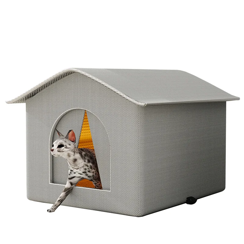 Warm Love Stray Cat Nest in Winter Waterproof, Rain and Cold Resistant Large Space Closed Tent Universal Four Seasons