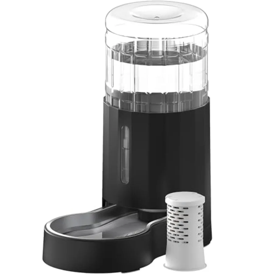 

Dog Water Bowl Dispenser with Filter Automatic Dog and Cat Water Dispenser with Stainless Steel Bowl Gravity Waterer Large Capa