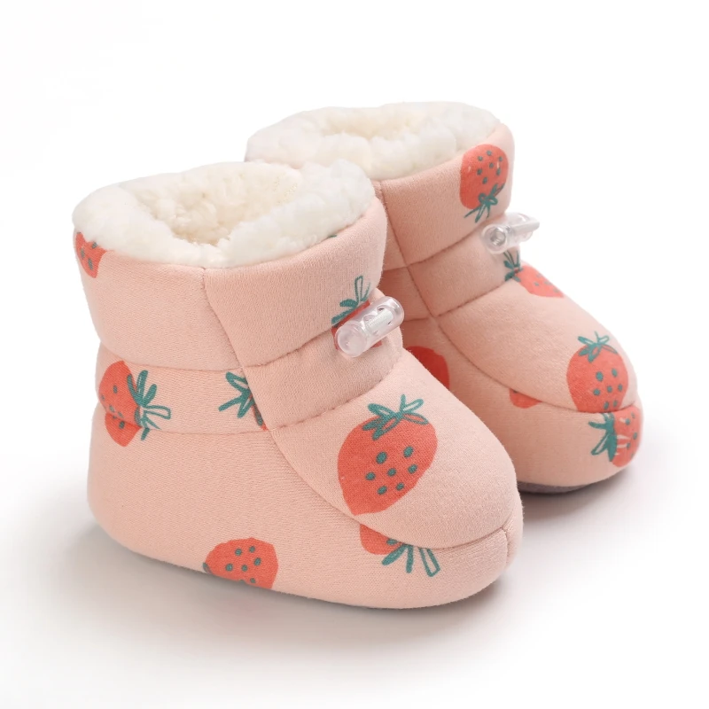 Lovely Pink Winter Snow Baby Boots 7-Colors Warm Fluff Balls Indoor Cottton Soft Sole Infant Newborn Toddler Sweet Baby Shoes