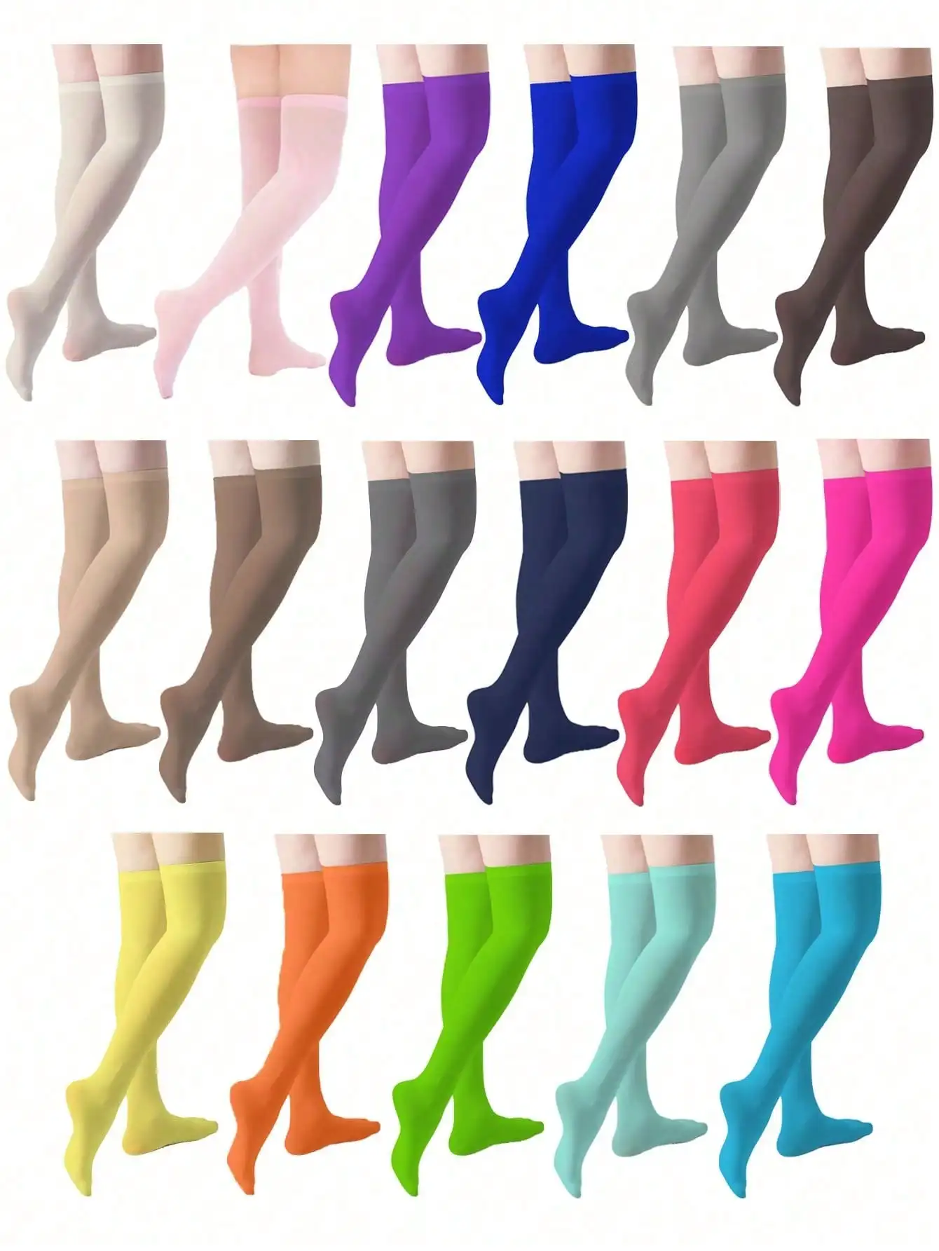 

1 Pair Velvet Over-The-Knee Socks, Solid Colors, Y2K Style, Comfortable for Spring & Autumn Wear