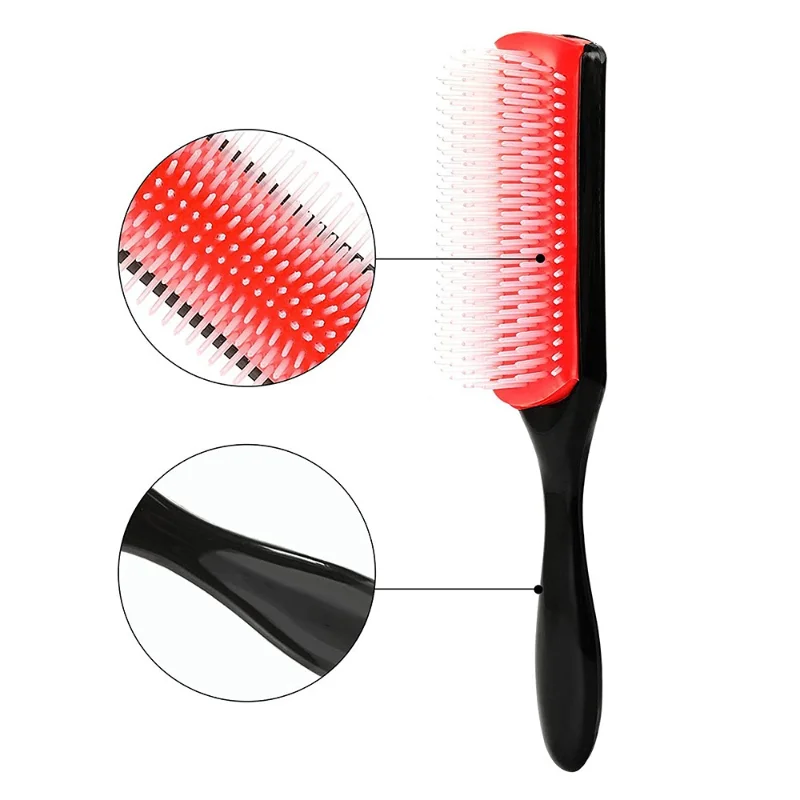 

9-Rows Detangling Hair Brush Denman Detangler Hairbrush Scalp Massager Straight Curly Wet Hair Comb for Women Men Home Salon