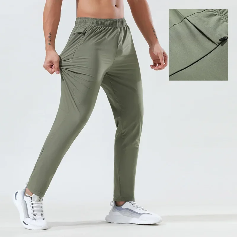 

Men Summer Ice Silk Gym Pants Casual Jogging Pants Quick Dry Sport Sweatpants Running Trousers Fitness Jogger Pants Man Clothes