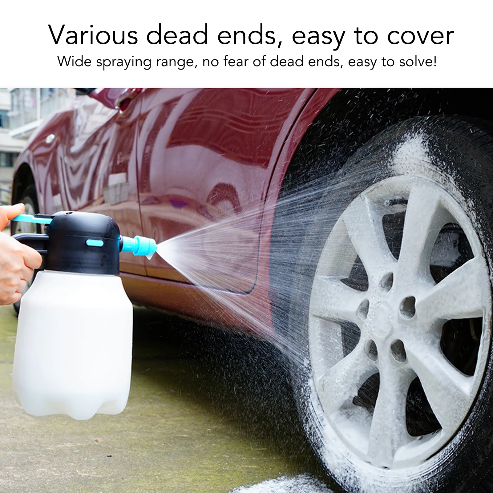 Car Wash Foam Sprayer Foam Sprayer 2000mAh 1.8L Cordless Pressurized PP Electric Foam Spray Bottle for Car Washing Garden