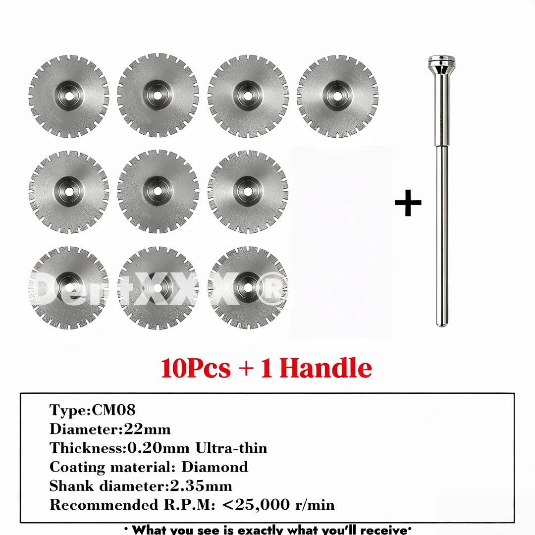 Ultra-Thin Double-Sided Diamond Grinding Discs – 0.20mm Cutting & Polishing Blades with 2.35mm Shank