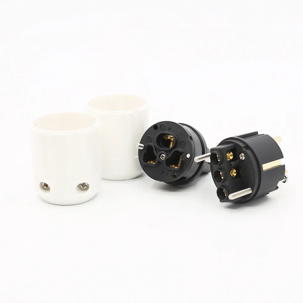 HI-End P320+C320 24K Gold Plated EU Schuko Power Plug European Adapter HIFi Audio cable connector