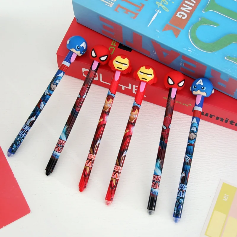 

36PCS/ лот CREATIVE HERO серии стираемый гель ручка мило 0,5 мм синие чернила подпись ручки рекламные школьные принадлежности