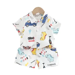 New Summer Baby Boys Clothes Suit Children Fashion Cartoon Shirt Shorts 2Pcs/Sets Toddler Casual Costume Infant Kids Tracksuits