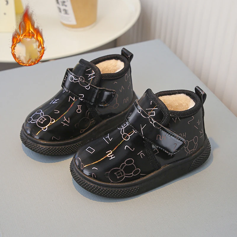 

Winter Plush Snow Boots For Children Thick Warm Kid's Boots Trend Fashion Boy's Girl's Cotton Shoes Winter Velvet Boots