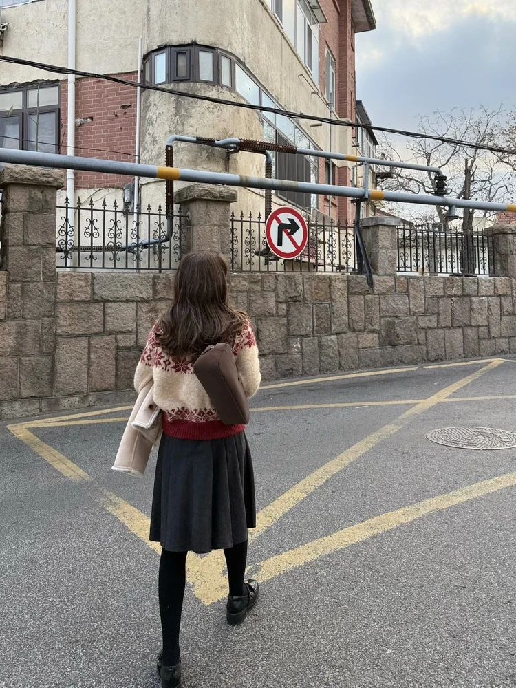 

Зимний вязаный свитер с круглым вырезом из пушистой шерстяной ткани в корейском стиле, с узором Фейр-айл, женский, свободного кроя, длинный...