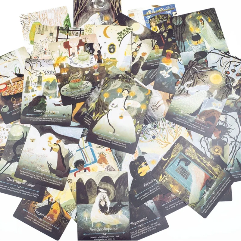 Seasons of The Witch Imbolc Oracle Tarot Board Game 44 Cards for Spiritual Guidance 10.4*7.3cm