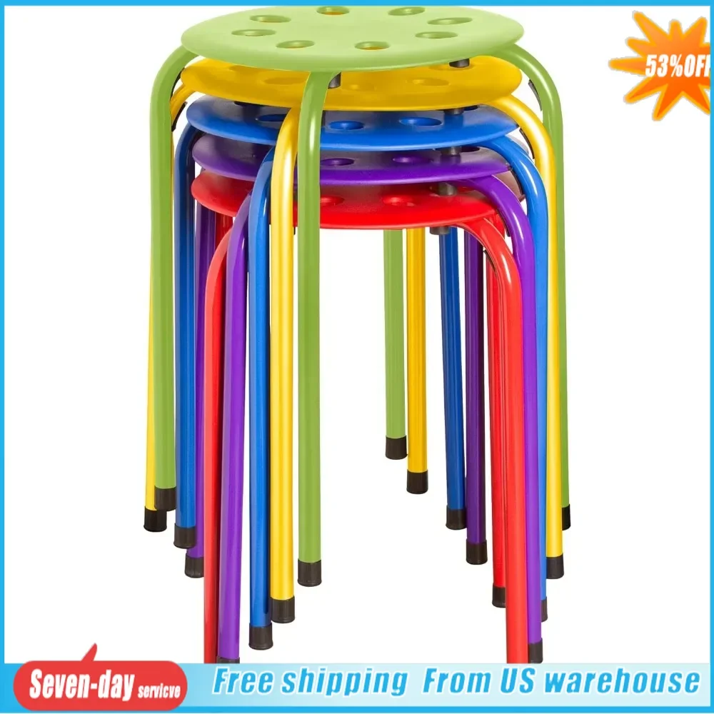 Stools Commercial Furniture Stacking  for Kids and Adults, 17.75" Standard Height Portable Nesting Office and Classroom Stools