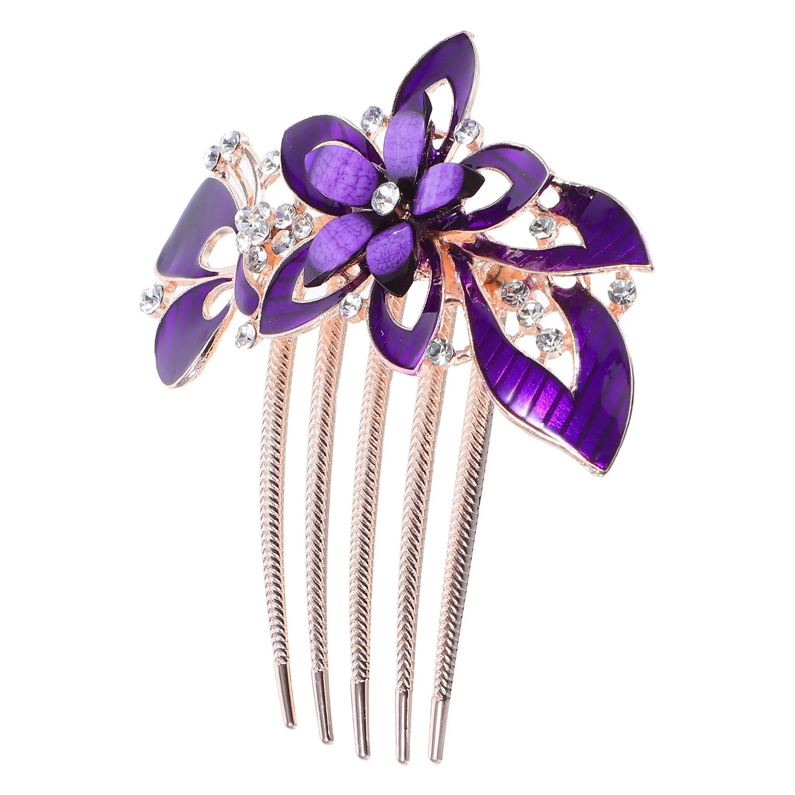 

Bride Hair Comb Purple Elegant Wedding Headwear For Women Party Prom Fashion Hair Ornament Costume Accessories
