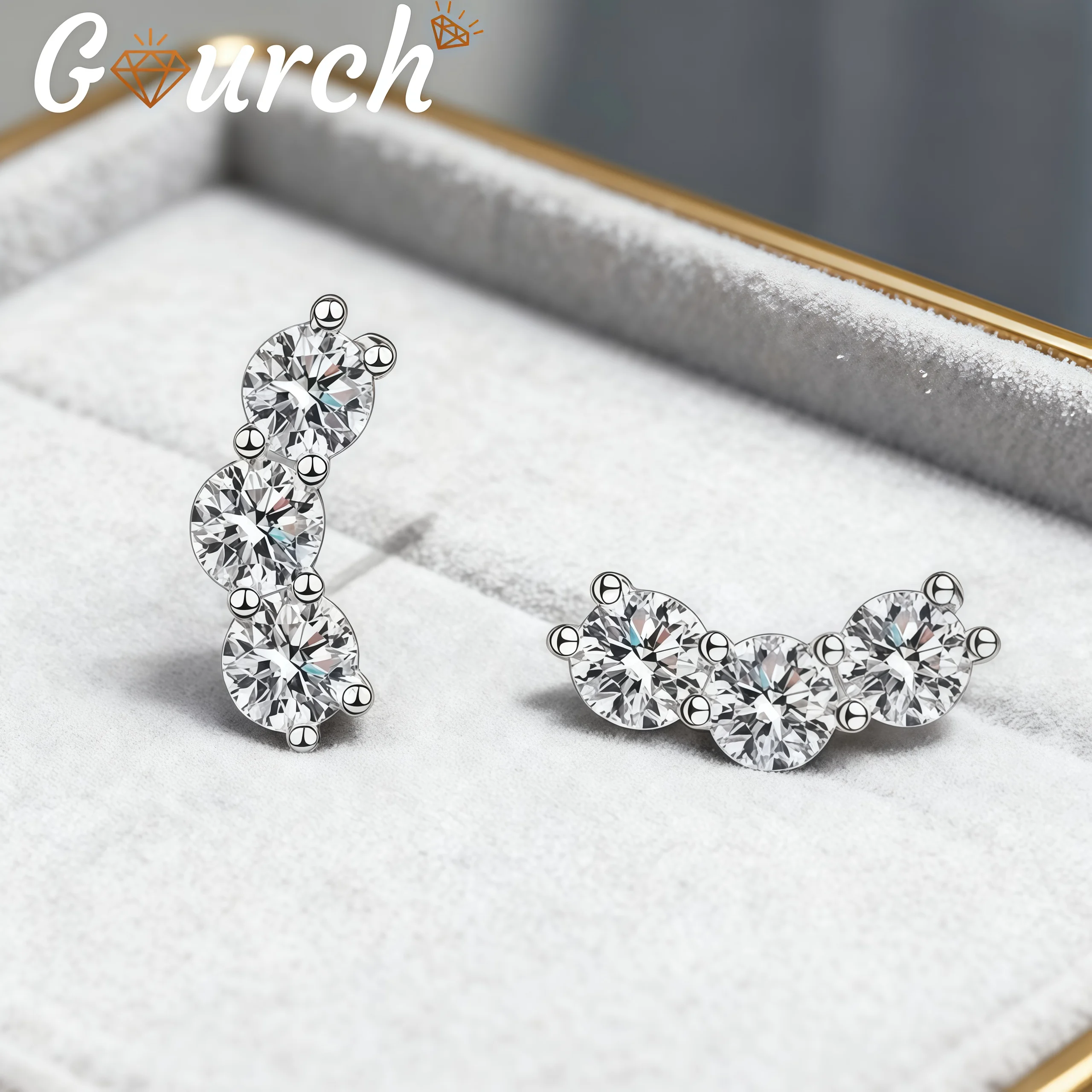 

Gourch Elegant 0.6ct Moissanite Stud Earrings for Women Sterling Silver Plated Perfect Wedding Anniversary Birthday Gifts