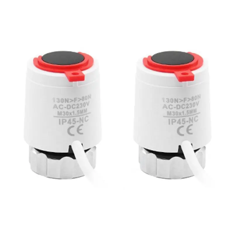 ABVJ-2 Pcs 230V Normally Closed NC M30x1.5Mm Electrothermal Actuator For Underfloor Heating TRV Thermostatic Heat Dissipation