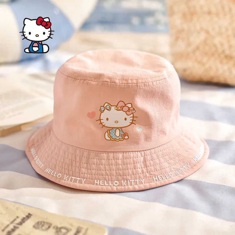 Sanrio Sun Protection Hat, Sun Hat, Hello Kitty Kuromi, Women, Children, Summer, Anti-UV, Face Covering, Kawaii, Cycling Sun Hat