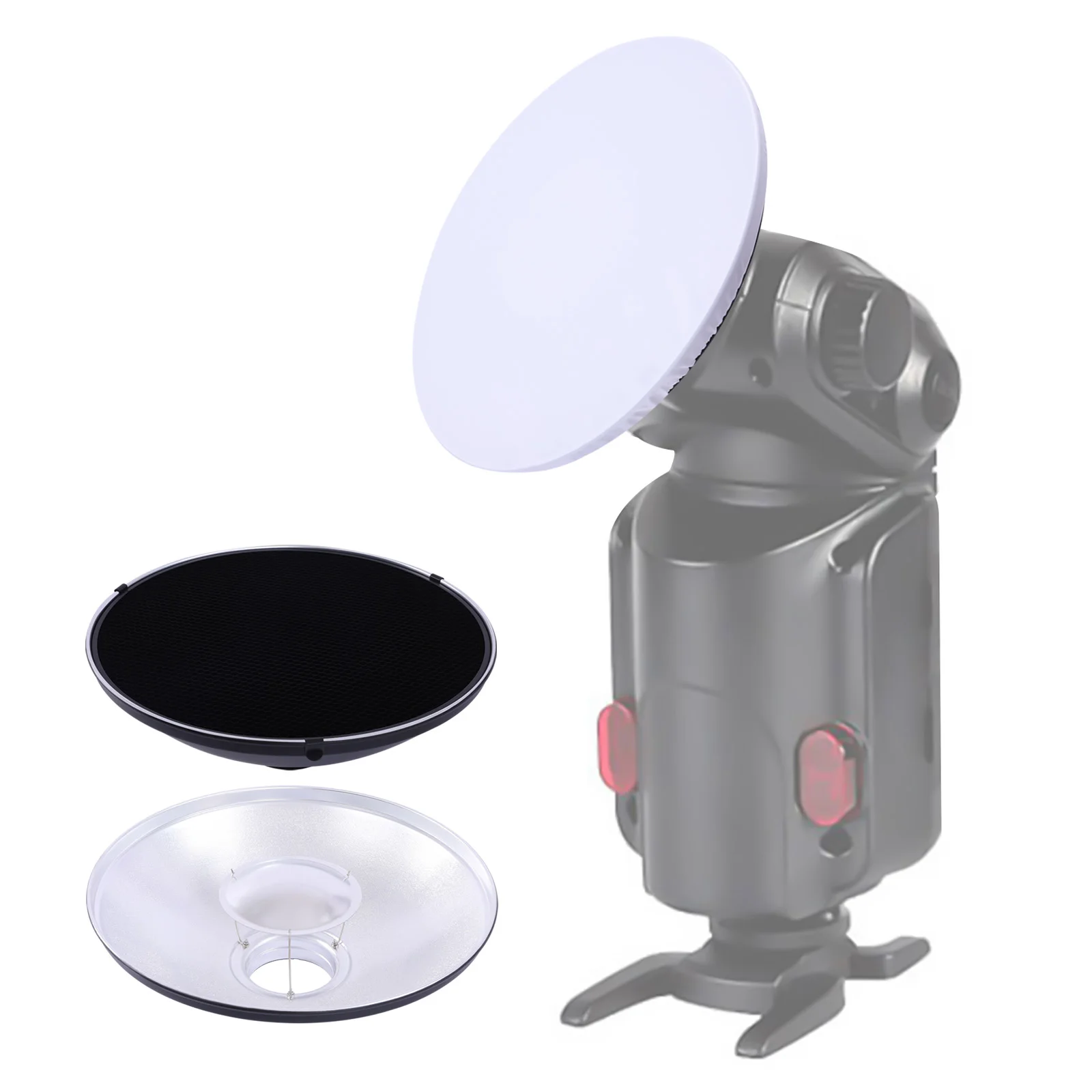 

42cm Reflector Beauty Dish with Honeycomb Grid, for Bowens Mount Studio Strobe Flash Light(Silver)