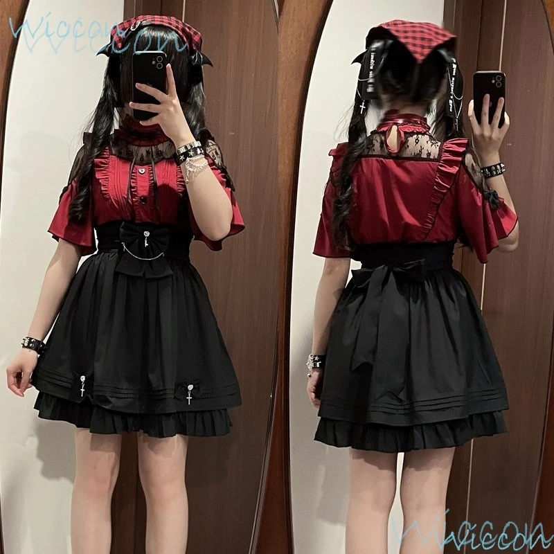 Yandere Jirai Kei Suit Girls Dress Top JiraiKei Japanese Korean Fashion Outfit Halloween Roleplay Anime Style Women Clothes