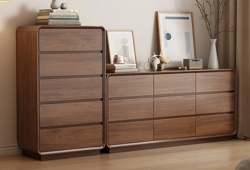 

Bedroom storage cabinet, solid wood frame at the end of the bed, living room against the wall, large capacity