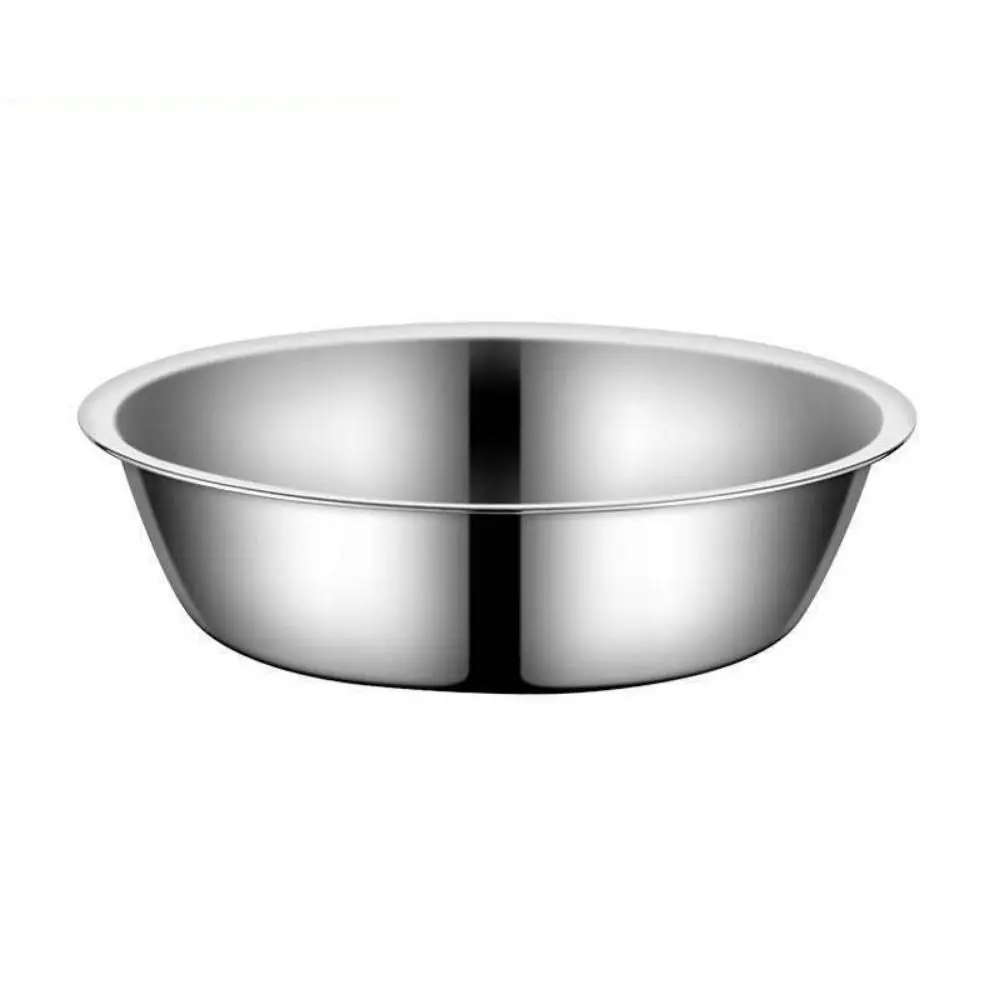 Durable Large Capacity Dog Bowl Stainless Steel Silver Cat Water Feeder Bowls Non-rust Pet Food Container Kitten