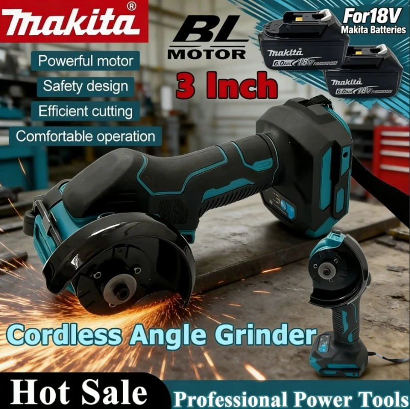 

Makita Cordless Angle Grinder 3 Inch Angle Grinder Cordless 3 Inch Electirc CUT OFF Tool Cutting Circular Saw Power Tool