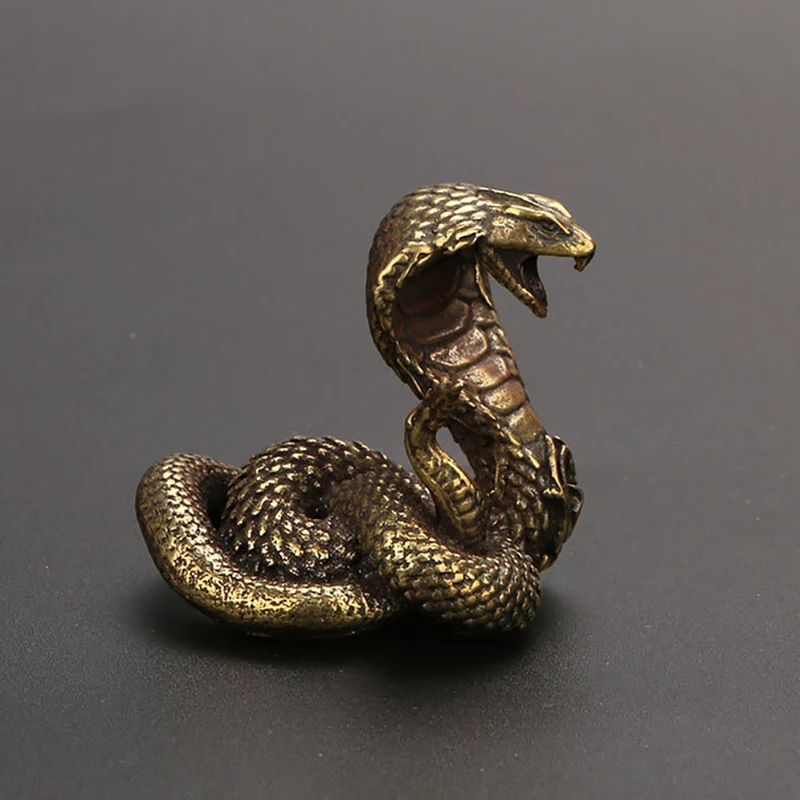 2025 Zodiac Year of The Snake Brass Figurines Decoration Chinese Tea Pet New Year Gift Desk Decoration Animal Souvenir