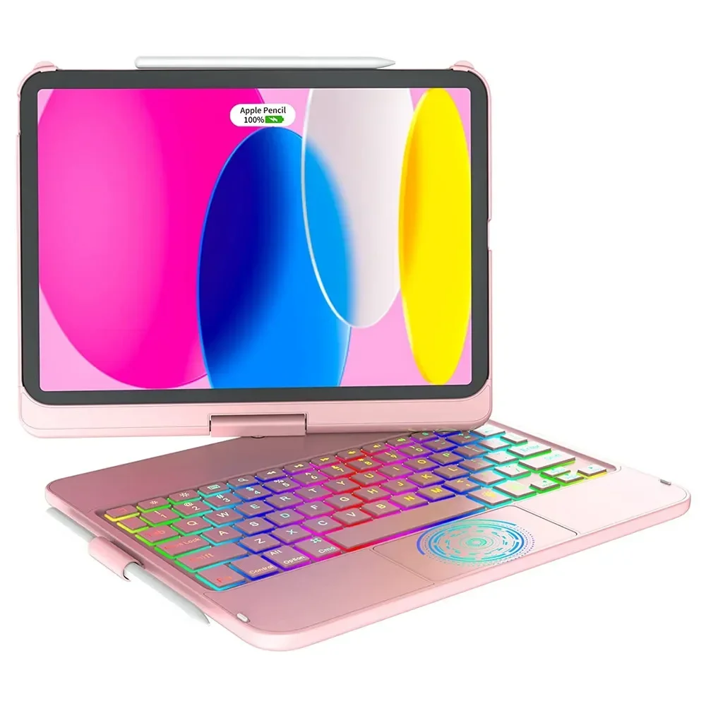Rotate Backlit Touchpad Keyboard Case for iPad 10th Pro 11 Air4 Air5 10.9 iPad 10.2 Air 3 10.5 Pro 12.9 Swivel iPad Keyboard