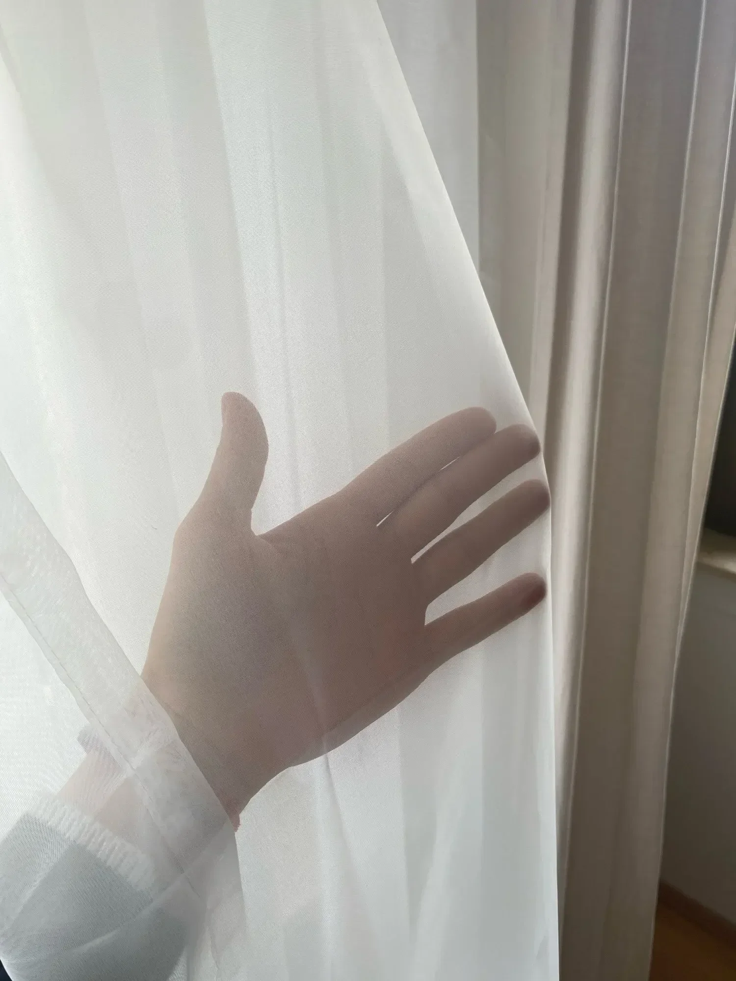 S-Falten Weiße Tüll-Gardinen für Wohnzimmer, Esszimmer, Schlafzimmer – Transparente Voile für Fenster, Modische Elegante Türvorhänge – Detail 18