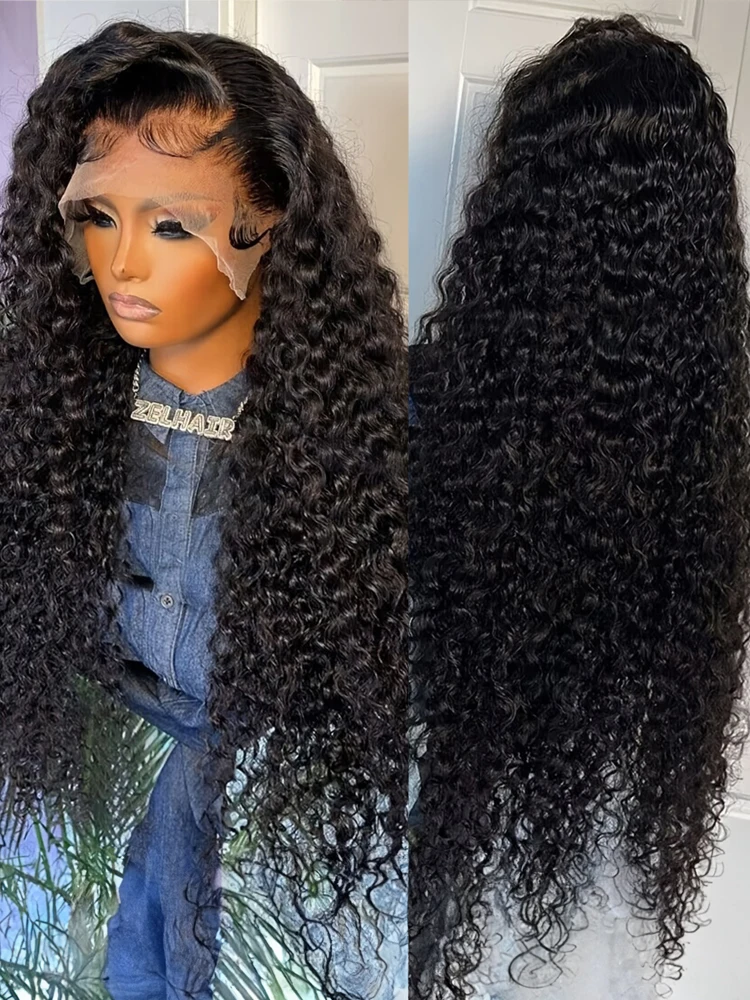 

Бразильский парик из натуральных волос Deep Wave 13x6 с прозрачной HD-основой, 30-40 дюймов, кудрявый, 13x4, с предварительно выщипанной линией роста волос, для чернокожих женщин