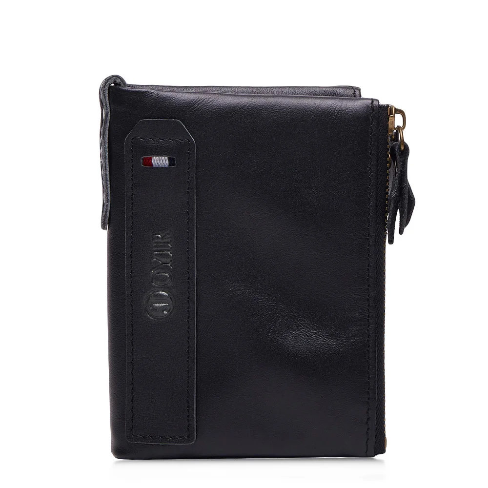 

Genuine Crazy Horse Cowhide Leather Men Wallet RFID Short Coin Purse Small Vintage Wallets Brand High Quality Designer