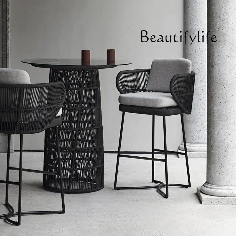 في الهواء الطلق أريكة الروطان فناء شرفة حديقة فيلا شرفة في الهواء الطلق الترفيه طاولة القهوة الشمال