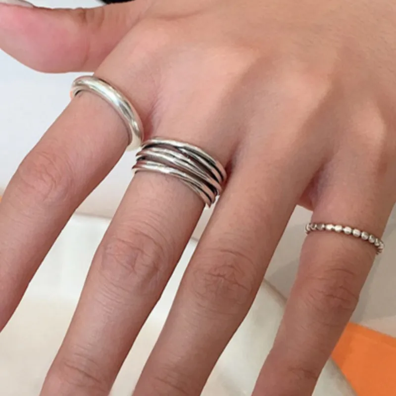 Women's 925 Sterling Silver Cross Wound Ring