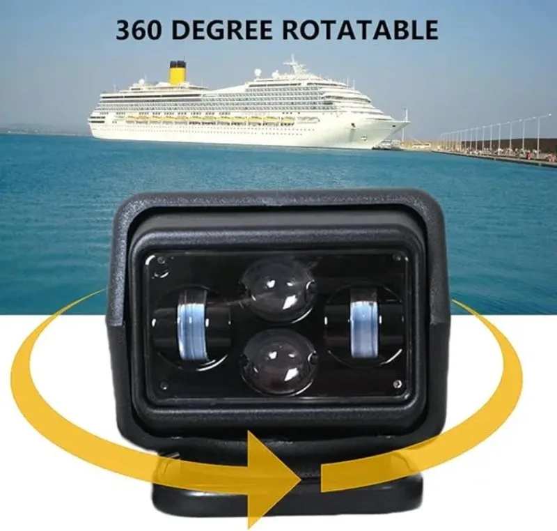 LED Search Light,60W 12V24V Remote Control 360 Degree Rotary,for Truck Off-road 4X4 Boat,Spotlight,Outdoor Working Camping - view 6