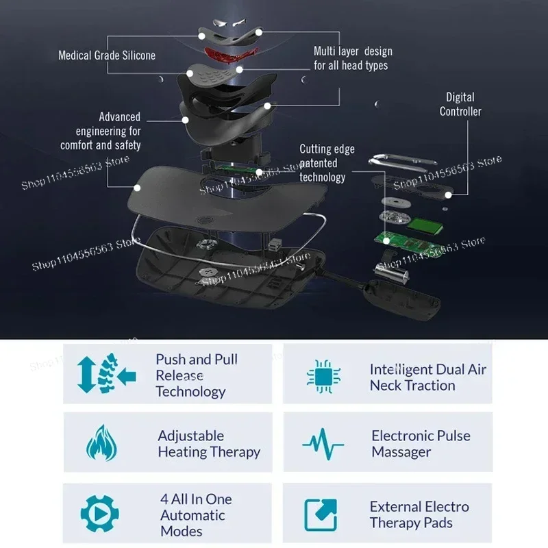 متعددة الوظائف جهاز سحب عنق الرحم وسادة تدليك الرقبة شياتسو مدلك وسادة عنق الرحم الكهربائية مدلك لتخفيف الآلام